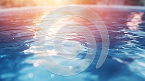 Close-up View of Rippling Water Surface with Sunlight Reflection