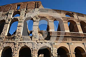 Close up view of Rome Colosseum in Rome
