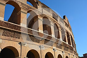 Close up view of Rome Colosseum in Rome