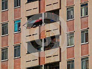 Close-up View of rundown towerblock in Vietnam photo