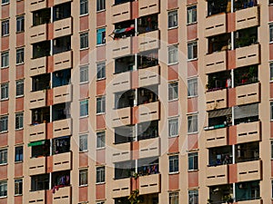 Close-up View of rundown towerblock in Vietnam photo