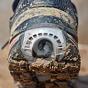 Trail Runners Shoe Covered in Mud