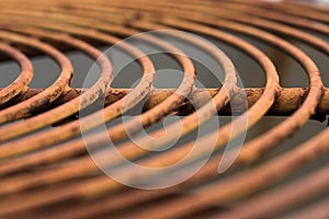 Close Up View of Rusty Industrial Grate