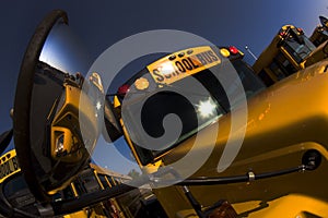 Close Up View Of A School Bus Before Another Day Of Picking Up Students For School
