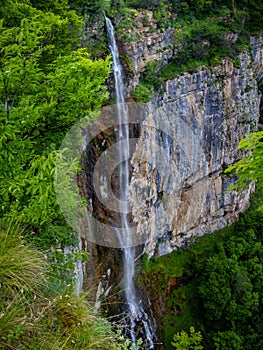 Close-up view of Skakavitsa Waterfall near Gara Bov, Bulgaria