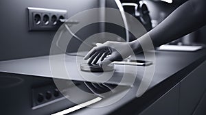 Modern Smart Home Control Panel with Hand Action