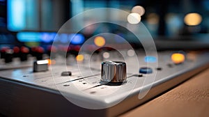 Audio, Control, Panel - Sleek, Metallic, Sound, Mixer in