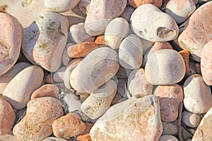 Close up view of smooth pebbles