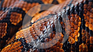 Close-up view of snake skin texture against natural background