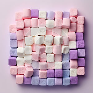 A Close-Up View of Soft and Squishy White and Pink Marshmallows