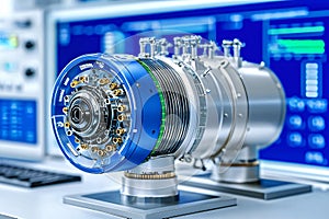 Advanced Technology High Precision Industrial Motor System Close up AI generated.
