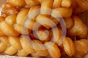 A close up view of a south african desert koeksister