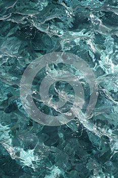 Close-up view of sparkling water surface with shimmering light reflections, creating a tranquil and mesmerizing visual