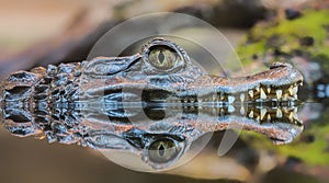 Close-up view of a Spectacled Caiman