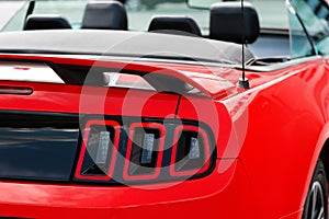 Close-up view of sports car rear light