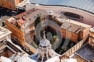 Close up view from St. Peter`s Basilica, Vatican city