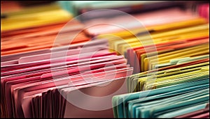 Close-Up View Of A Stack Of Files In A File Folder