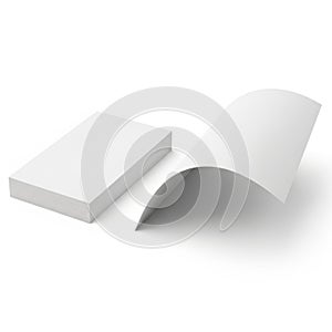 A close-up view of a stack of pristine white paper sheets on a white surface