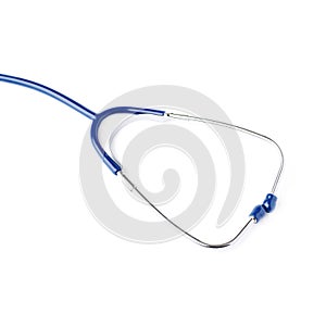 Close up view of stethoscope over isolated white background