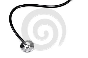 Close up view of stethoscope on white background