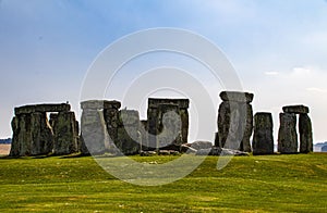 Close up view of Stonehenge in Wiltshire, England.