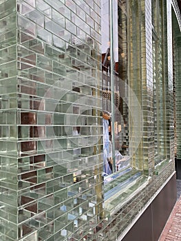 Close up view of store`s facade