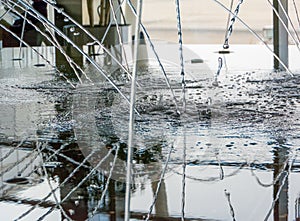 Close-up View of Streams of Water Splashing in a Fountain