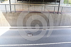 Close up view on streets and roads in europe with lines and symbols on it