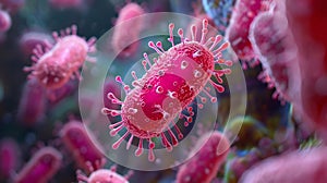 Close-up view of streptococcal bacteria, concept health risk, medical research, infection photo