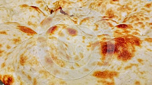 Close-up view of the surface of sifted bread