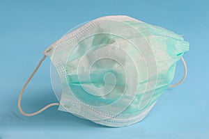 Close-up view of a surgical mask photo