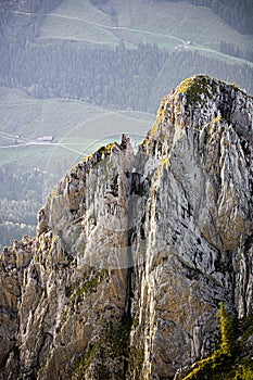 Close up view of swiss mountain, Alps Switzerland