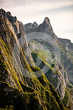 Close up view of swiss mountain, Alps Switzerland