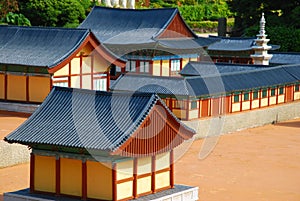 Close up view of temple architecture