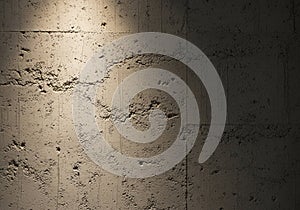 A close-up view of a textured concrete wall with a rough, irregular surface