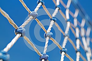 Close Up of Blue and White Rope