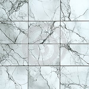 Grey and White Marble Tile Texture Seamless Pattern Background