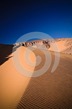 Close-up view to dunes in Tassili nAjjer national park, Algeria