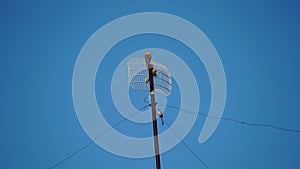 Close up view of a Tower of Internet and broadcasting communication.