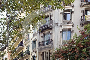 Close up view of traditional, historical, typical residential building