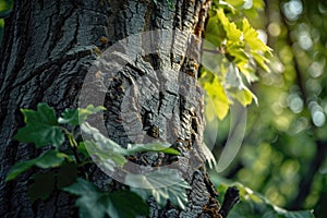 Close-up view of tree bark. Can be used as a background or texture in various projects