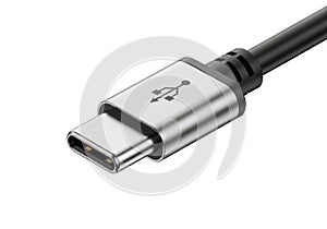 Close-up view of a usb type-c charging cable connector