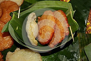 Various flavored of `kue cucur gula merah` or `pinjaram` photo