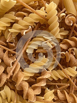 close up view of various types of pasta