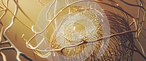 3D Rendering of artistic abstract eye anatomy including vasculature photo