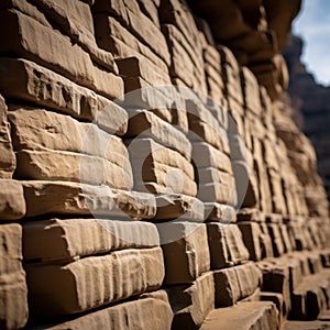 a close up view of a wall made out of bricks