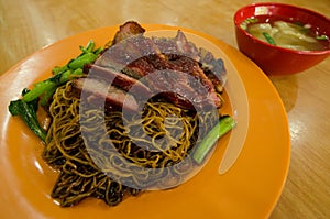 Close-up view of the wantan mee photo