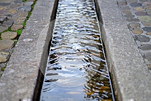 Close-up view of water stream of BÃ¤chle