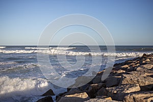 close up view of waves near the shore