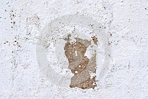 Close up view on white aged concrete walls with cracks and lots of structure